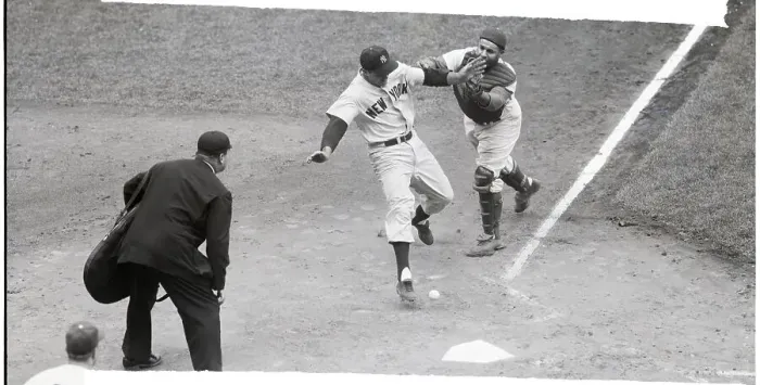 Framed Print : Roy Campanella Drops Ball @ Runners Feet Framed Print : Roy Campanella Drops Ball @ Runners Feet