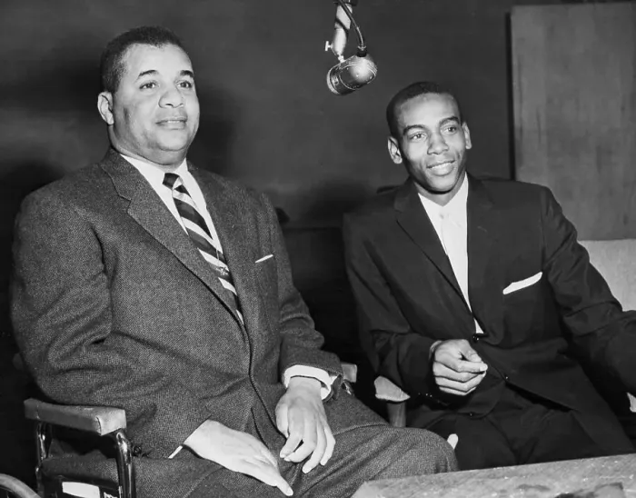 Framed Print : Roy Campanella Interviewing Ernie Banks Framed Print : Roy Campanella Interviewing Ernie Banks