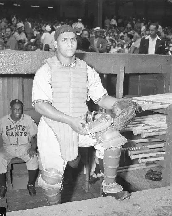 Framed Print : Roy Campanella Standing in a Dugout