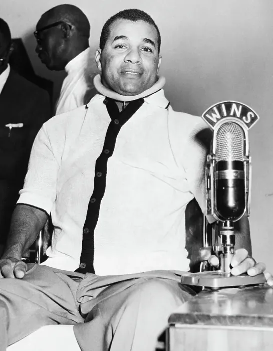 Framed Print : Roy Campanella W / Neck Brace @ Microphone Framed Print : Roy Campanella W / Neck Brace @ Microphone