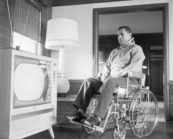 Framed Print : Roy Campanella Watching Television Framed Print : Roy Campanella Watching Television