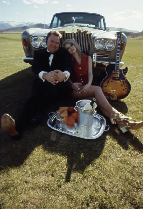 Framed Print : Roy Clark & Wife with Rolls Royce Framed Print : Roy Clark & Wife with Rolls Royce