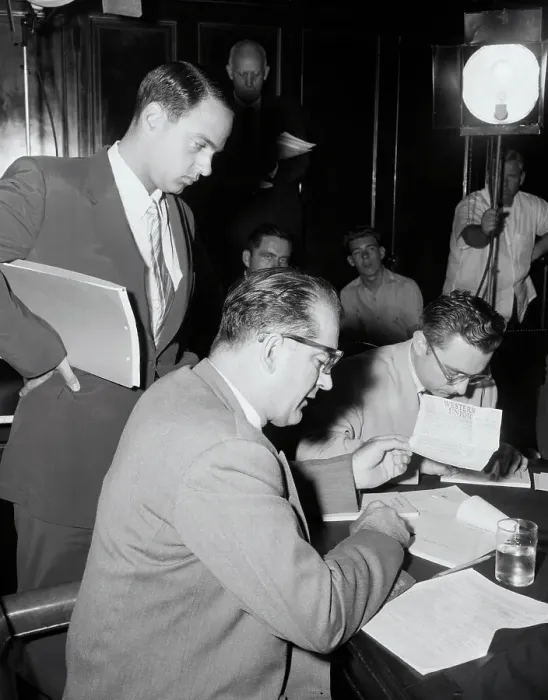 Framed Print : Roy Cohn Meeting With His Colleagues Framed Print : Roy Cohn Meeting With His Colleagues