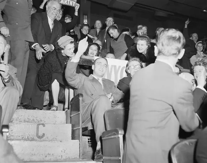 Framed Print : Roy Cohn at Senator McCarthy Rally Framed Print : Roy Cohn at Senator McCarthy Rally