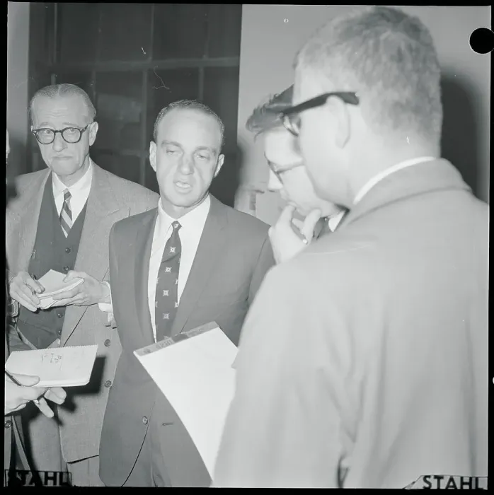 Framed Print : Roy Cohn Talking to Reporters Framed Print : Roy Cohn Talking to Reporters