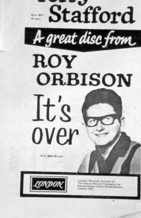 Framed Print : Roy Orbison Advertisement Framed Print : Roy Orbison Advertisement