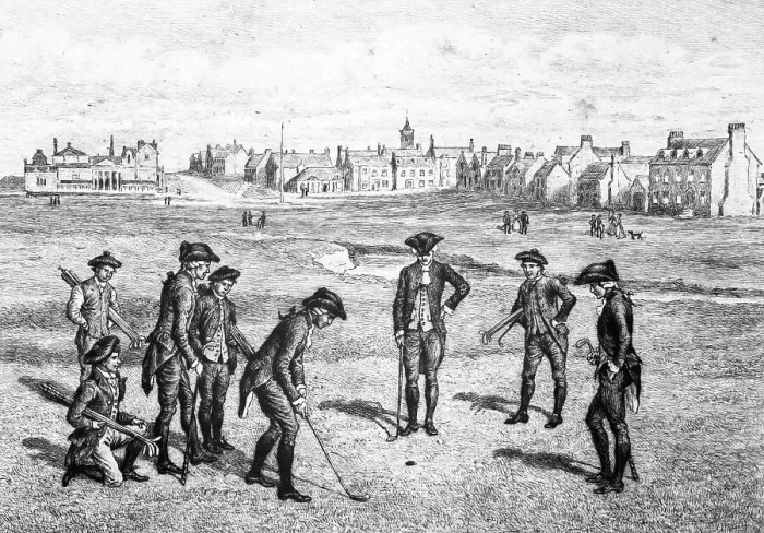 Framed Print : Royal And Ancient Golf Players Framed Print : Royal And Ancient Golf Players