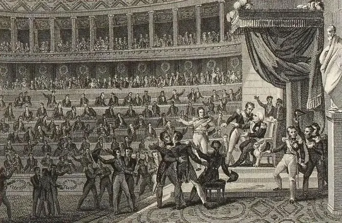 Framed Print : Royal Assembly, on 16 March 1815 Louis XVIII went to the Chamber of Deputies at the Palais Bourbon, where he delivered an emotional speech, Paris, France, Historical, digitally restored reproduction from a 19th century original