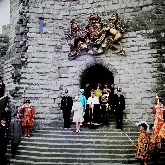 Framed Print : Royal Family Standing in Front of Building Framed Print : Royal Family Standing in Front of Building