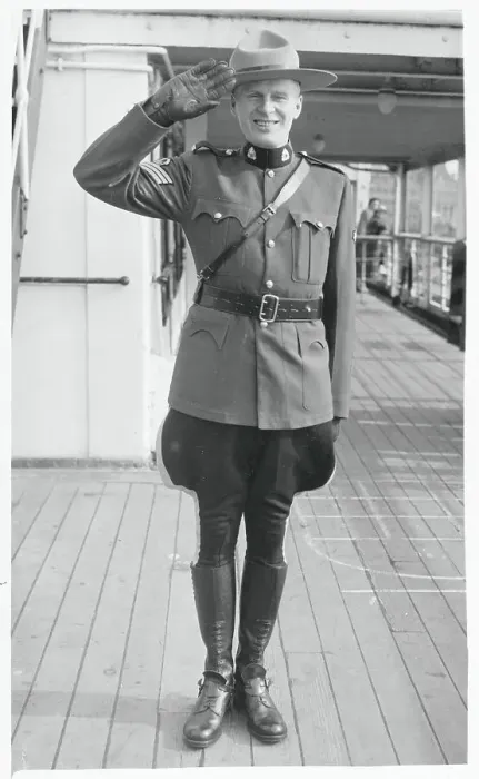 Framed Print : Royal Mounted Canadian Policeman Saluting Framed Print : Royal Mounted Canadian Policeman Saluting