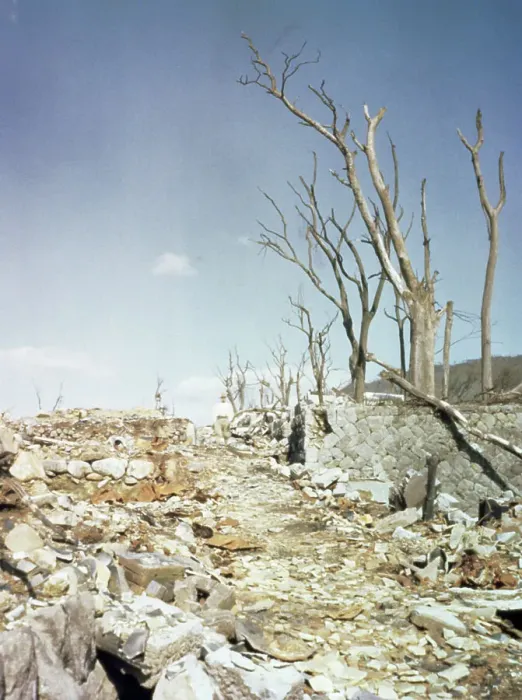 Framed Print : Rubble Remaining from Atomic Bomb Explosion Framed Print : Rubble Remaining from Atomic Bomb Explosion