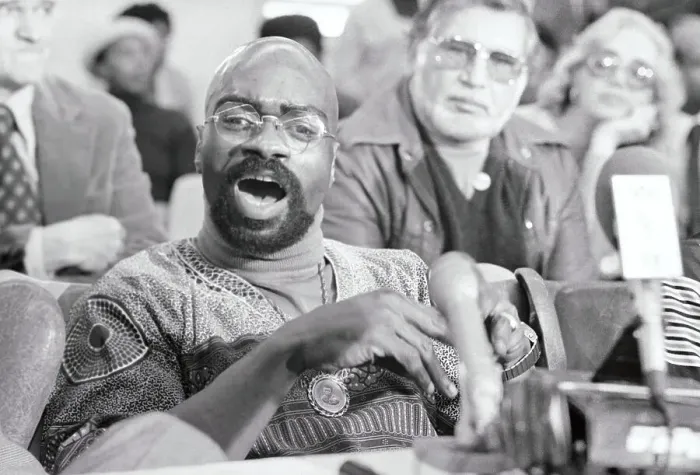 Framed Print : Rubin Carter Speaking to Press Framed Print : Rubin Carter Speaking to Press
