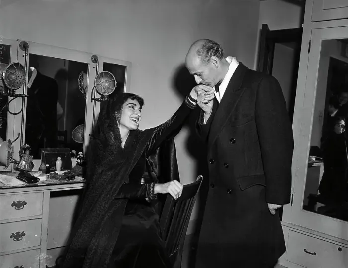 Framed Print : Rudolf Bing Kisses Hand Of Maria Callas Framed Print : Rudolf Bing Kisses Hand Of Maria Callas
