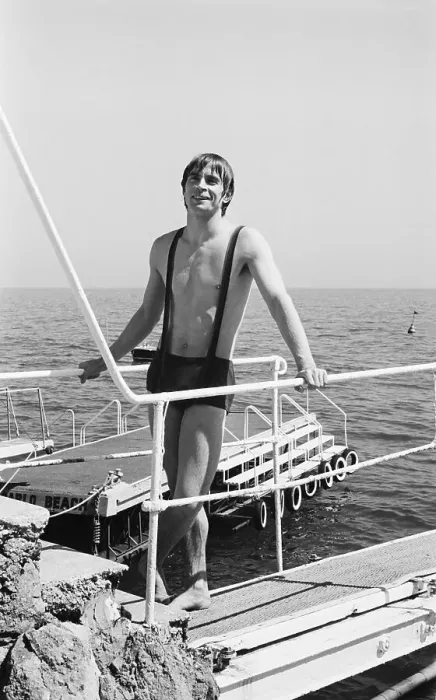 Framed Print : Rudolf Nureyev In Bathing Suit On Pier Framed Print : Rudolf Nureyev In Bathing Suit On Pier