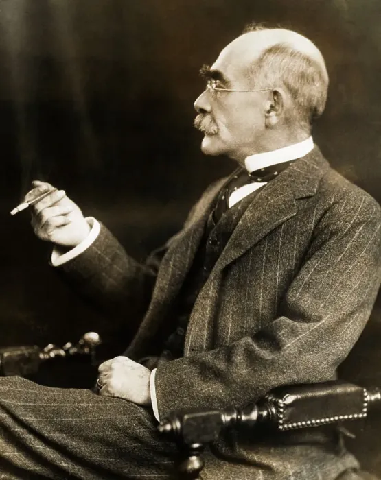 Framed Print : Rudyard Kipling Smoking Framed Print : Rudyard Kipling Smoking