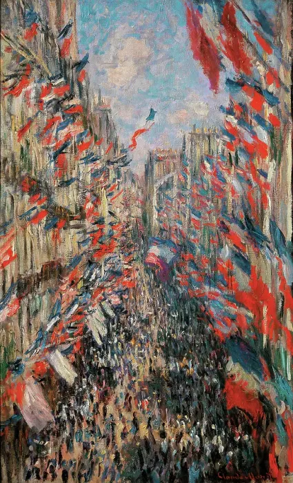 Framed Print : Rue Montorgueil, Paris, Festival of June 30, 1878, by Claude Monet, 1878, 19th Century, oil on canvas, cm 81 x 50, 5