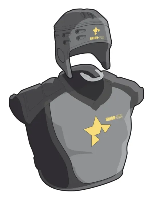 Framed Print : Rugby body padding, headguard and gumshield Framed Print : Rugby body padding, headguard and gumshield