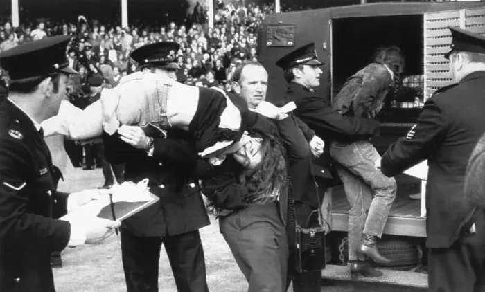 Framed Print : Rugby Demonstrators Arrested Framed Print : Rugby Demonstrators Arrested