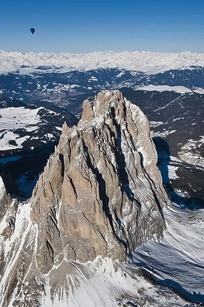 Rugged and steep cliffs, Sassolungo Mountain, Dolomites, Alto Adige, Italy