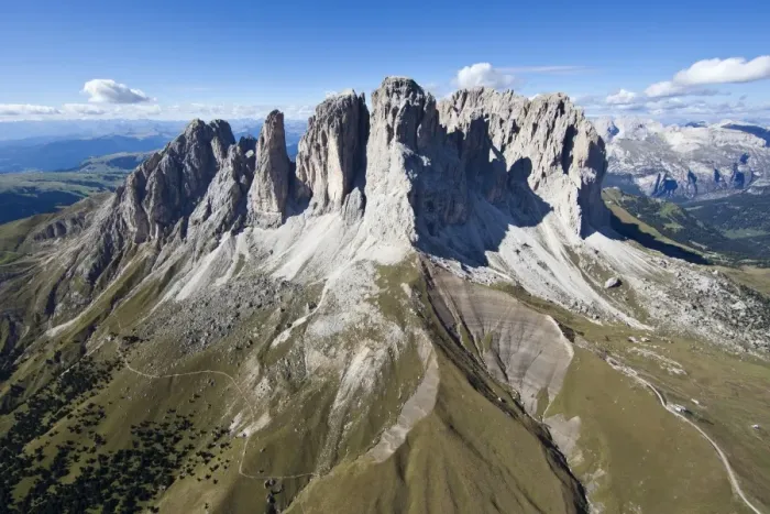 Framed Print : Rugged and steep cliffs, Sassolungo Mountain, Dolomites, Alto Adige, Italy Framed Print : Rugged and steep cliffs, Sassolungo Mountain, Dolomites, Alto Adige, Italy