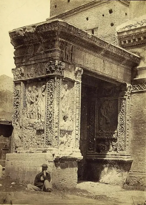Framed Print : Ruin of the Arch of the Moneychangers in Rome in 1875, Italy, The moneychangers and cattle dealers dedicated the arch, which may have been an entrance to the Forum, to Septimius Severus Framed Print : Ruin of the Arch of the Moneychangers in Rome in 1875, Italy, The moneychangers and cattle dealers dedicated the arch, which may have been an entrance to the Forum, to Septimius Severus