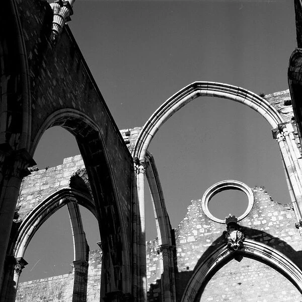 Ruin of a church after an major earthquake