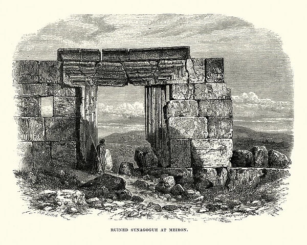 Ruined synagogue at Meiron, Palestine, 19th Century