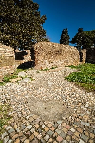 The ruins of the Ancient Roman harbour city of Ostia Antica in Rome, Italy