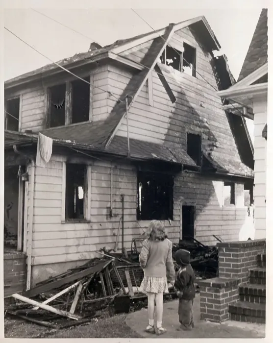 Framed Print : Ruins of Charred House