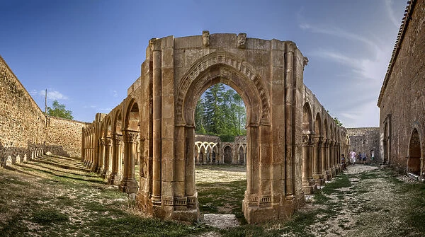 Ruins of the cloister of the Monastery of San Juan de Duero in Soria, Castilla LeAon