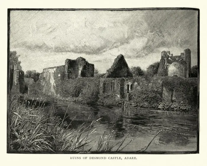 Framed Print : Ruins of Desmond Castle, Adare, County Limerick, Ireland, 19th Century Framed Print : Ruins of Desmond Castle, Adare, County Limerick, Ireland, 19th Century