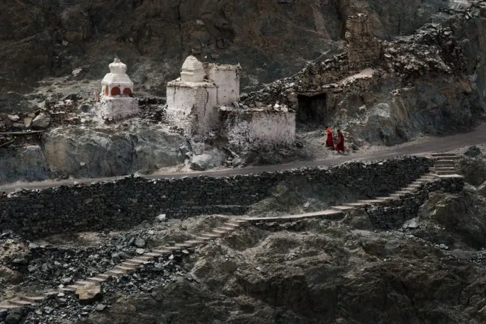 Framed Print : The ruins of Diskit monastery
