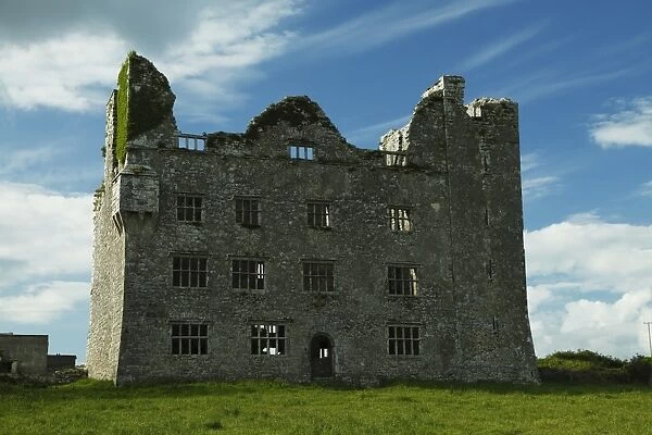 ruins, grass, sky, travel, castle, daytime, outdoors, rock, blue, Irish, history