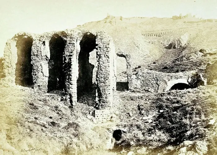 Framed Print : Ruins of Pergamos, Amphitheatre, c. 1870, Turkey, Historical, digitally restored reproduction from a 19th century original Framed Print : Ruins of Pergamos, Amphitheatre, c. 1870, Turkey, Historical, digitally restored reproduction from a 19th century original