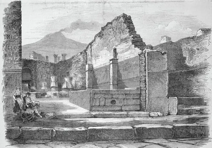 Framed Print : Ruins of Pompeii, the baker's house, 1869, Italy, Historical, digitally restored reproduction of an original 19th century painting, exact original date not known Framed Print : Ruins of Pompeii, the baker's house, 1869, Italy, Historical, digitally restored reproduction of an original 19th century painting, exact original date not known