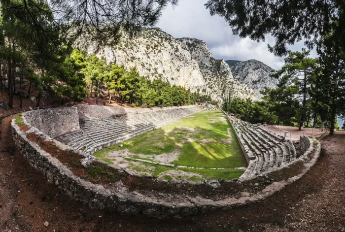 Framed Print : Ruins of a racing track and seating