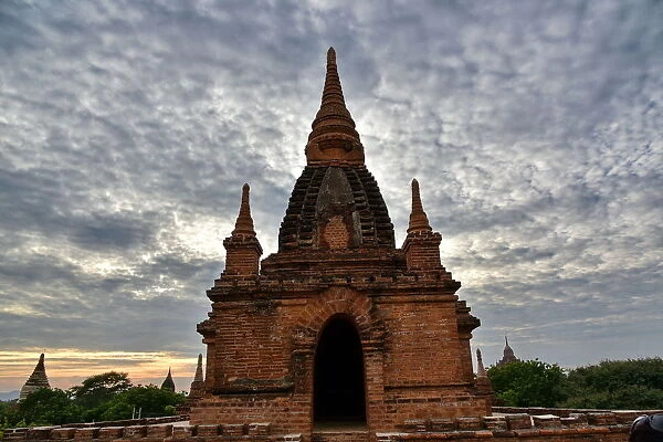 Ruins stupa with sunset at Bagan, unesco ruins Myanmar. Asia