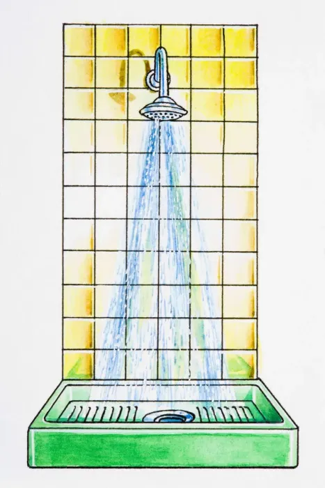 Framed Print : Running shower Framed Print : Running shower