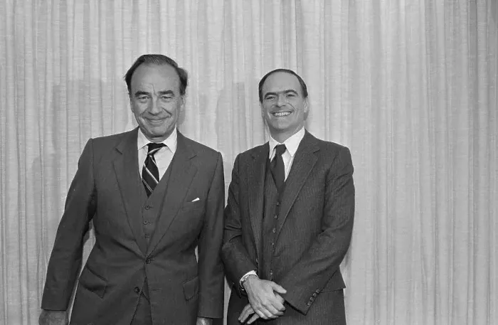 Framed Print : Rupert Murdoch and Marshall Field Posing for Camera Framed Print : Rupert Murdoch and Marshall Field Posing for Camera