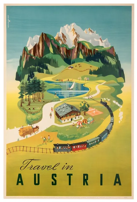 Rural Austrian Summer Print by Hugo Koszler, 1955. Art Prints