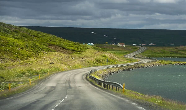 rural landscape road winding through Iceland landscape