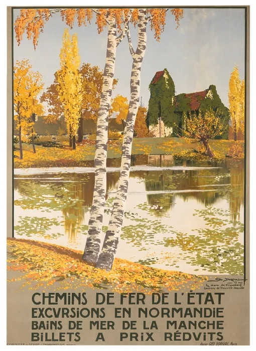 Framed Print : Rural Normandy Travel Poster Framed Print : Rural Normandy Travel Poster