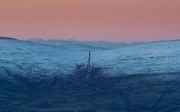 Rural road through Iceland mountain