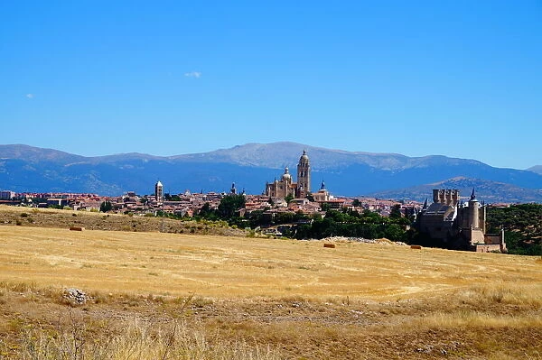 Rural view on city of Segovia, Spain