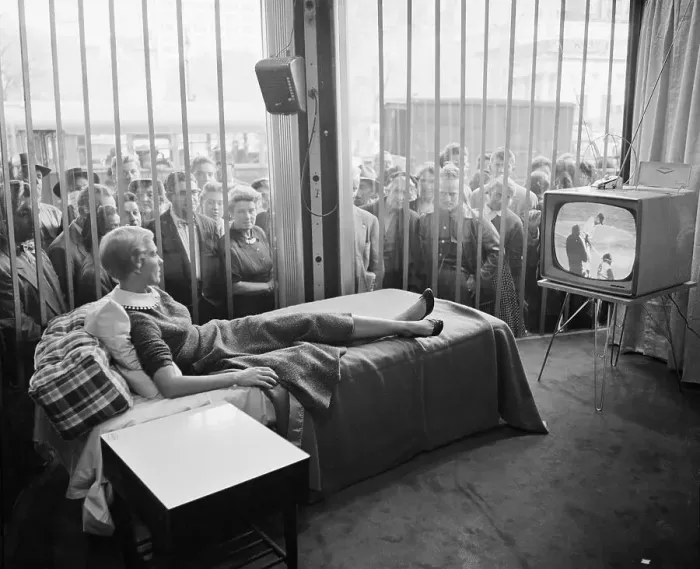 Framed Print : Russel E. Lee Watching TV with World Watching Framed Print : Russel E. Lee Watching TV with World Watching
