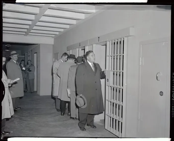 Framed Print : Russel Oswald Inspecting a Cell Door Framed Print : Russel Oswald Inspecting a Cell Door