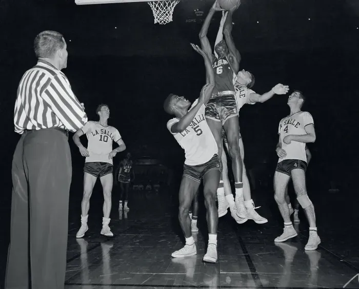 Framed Print : Bill Russell Blocking Tom Gola Framed Print : Bill Russell Blocking Tom Gola