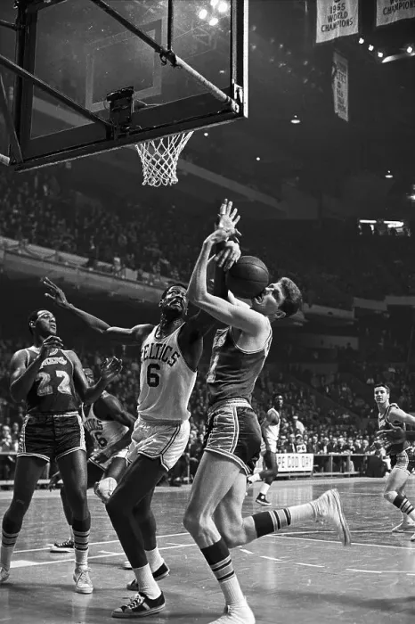 Framed Print : Bill Russell Having Basketball Taken Away Framed Print : Bill Russell Having Basketball Taken Away