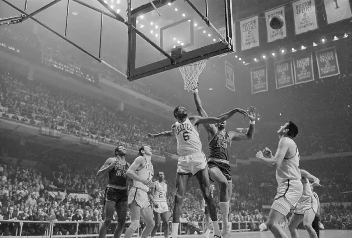 Framed Print : Bill Russell and Wilt Chamberlain Fighting for Ball Framed Print : Bill Russell and Wilt Chamberlain Fighting for Ball