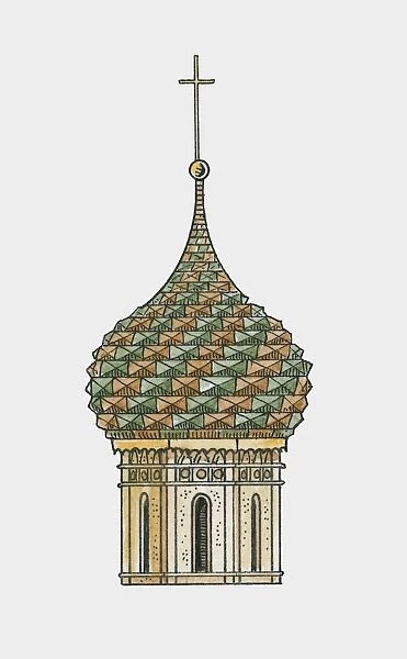 Russia, Moscow, Cathedral of Saint Basil the Blessed, ornate onion dome